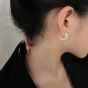 Fashion Wheat Ear Bubbles C Shape 925 Sterling Silver Stud Earrings