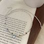Gift Natural Moonstone Heart Cubic Beads Chain 925 Sterling Silver Necklace/Bracelet