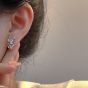 Friend's Pink CZ Flowers 925 Sterling Silver Stud Earrings