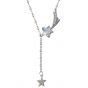 Girl CZ Star Meteor Y Shape 925 Sterling Silver Necklace