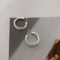 Geometry Multi- Layers Open C Shape 925 Sterling Silver Hoop Earrings