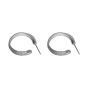 New Open C Shape Twisted Infinity 925 Sterling Silver Hoop Earrings