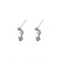 Girl Three Hears Tassels 925 Sterling Silver Dangling Earrings