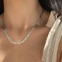 Women Multilayer Retro Creative Woven Snake Bone Chain 925 Sterling Silver Necklace