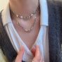 Ladies VintagePunk Pig Nose Pendant Curb Chain 925 Sterling Silver Necklace