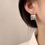 Fashion Irregular Wide C Shape 925 Sterling Silver Stud Earrings