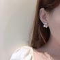 Girl Shell Pearls Cherry Fruit 925 Sterling Silver Stud Earrings