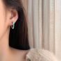 Simple Colorful Epoxy Triangle Geometry 925 Sterling Silver Hoop Earrings