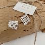 Fashion Geometry Hollow Square Weave 925 Sterling Silver Stud Earrings