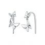 Holiday Mother Child Flying Butterflies 925 Sterling Silver Dangling Earrings
