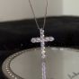Office Shining CZ Cross Classic 925 Sterling Silver Necklace