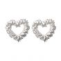New Irregular Hollow Heart Shining 925 Sterling Silver Stud Earrings