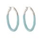 Casual Epoxy Cover Round Circle 925 Sterling Silver Hoop Earrings