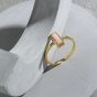 New Geometry Pink Shell Rectangle 925 Sterling Silver Adjustable Ring