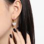 Women Micro Setting CZ Heart 925 Sterling Silver Dangling Earrings