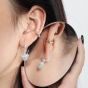 Women Micro Setting CZ Heart 925 Sterling Silver Dangling Earrings