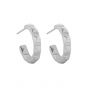 Masculine Geometry Rhombic C Shape 925 Sterling Silver Hoop Earrings
