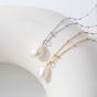 Lady Irregular Natural Baroque Pearl Beads Chain 925 Sterling Silver Necklace