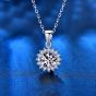 Beautiful Sunflower Moissanite CZ 925 Sterling Silver Necklace
