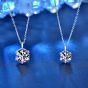 Women Six Claw Moissanite CZ 925 Sterling Silver Necklace