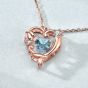 Girl Blue CZ Heart Mermaid Fish 925 Sterling Silver Necklace
