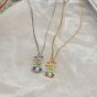Gift Colorful Rainbow Rabbit Bunny Shell Pearl 925 Sterling Silver Necklace