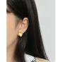 Fashion Irregular Asymmetry Leaves 925 Sterling Silver Stud Earrings