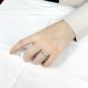 Rainbow Colorful CZ Simple 925 Sterling Silver Adjustable Ring