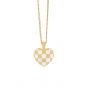 Fashion Geometry Heart Chessboard 925 Sterling Silver Necklace