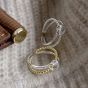 Fashion Double Layer Beads Knot 925 Sterling Silver Ring