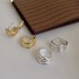 Minimalism Lines Weave 925 Sterling Silver Hoop Earrings