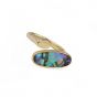 New Oval Abalone Shell White 925 Sterling Silver Adjustable Ring