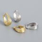 Fashion Spiral Geometry 925 Sterling Silver Hoop Earrings