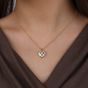 Women Chessboard Heart 925 Sterling Silver Necklace