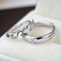 Simple CZ Wings Flying 925 Sterling Silver Adjustable Promise Ring