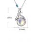 Lady Natural Moonstone Dragonfly 925 Sterling Silver Necklace