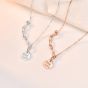 Casual Goodluck Letters  Hollow Chain 925 Sterling Silver Necklace