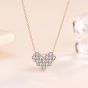 Gift CZ Four Leaf Clover Heart Double Use 925 Sterling Silver Necklace