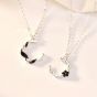 Holiday Childhood Sweethearts C Shape Plum Blossom Flower 925 Sterling Silver Necklace