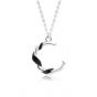 Holiday Childhood Sweethearts C Shape Plum Blossom Flower 925 Sterling Silver Necklace