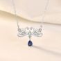 Gift Princess and Her Knight CZ 925 Sterling Silver Promise Necklace