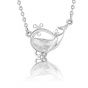 Cute CZ Whale Fish 925 Sterling Silver Necklace