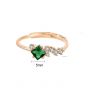 Classic Green CZ Rhombus Geometry 925 Sterling Silver Adjustable Ring