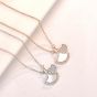 Sweet Mother of Shell CZ Ginkgo Leaf 925 Sterling Silver Necklace