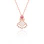 Girl Mother of Shell Pink CZ Skirt 925 Sterling Silver Necklace