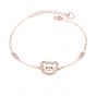 Cute Animal CZ Bear Head 925 Sterling Silver Bracelet