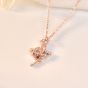 Girl CZ Rose Flower Beautiful 925 Sterling Silver Necklace