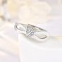 Fashion Double Layer Cross CZ Knot 925 Sterling Silver Adjustable Ring