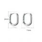 Simple Geometry Hollow Rectangle 925 Sterling Silver Hoop Earrings