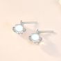 Beautiful CZ Planet Stars Natural Moonstone 925 Sterling Silver Stud Earrings